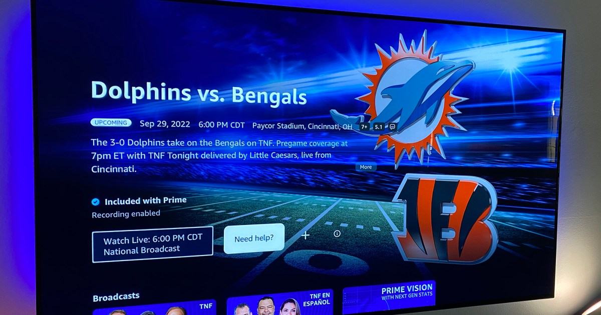 Amazon Prime Video’s Thursday Night Football stream bad for some, again