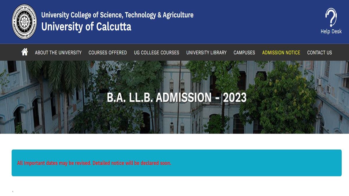 Calcutta University BA LLB Admit Card 2023