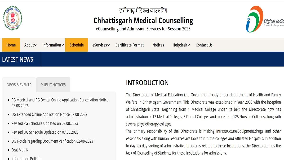 Chhattisgarh NEET UG Counselling 2023