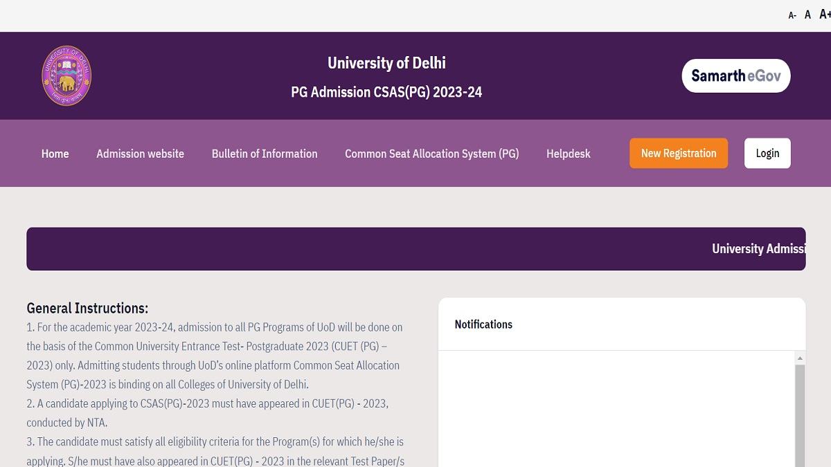 DU PG Admission 2023 Registration Closes Today