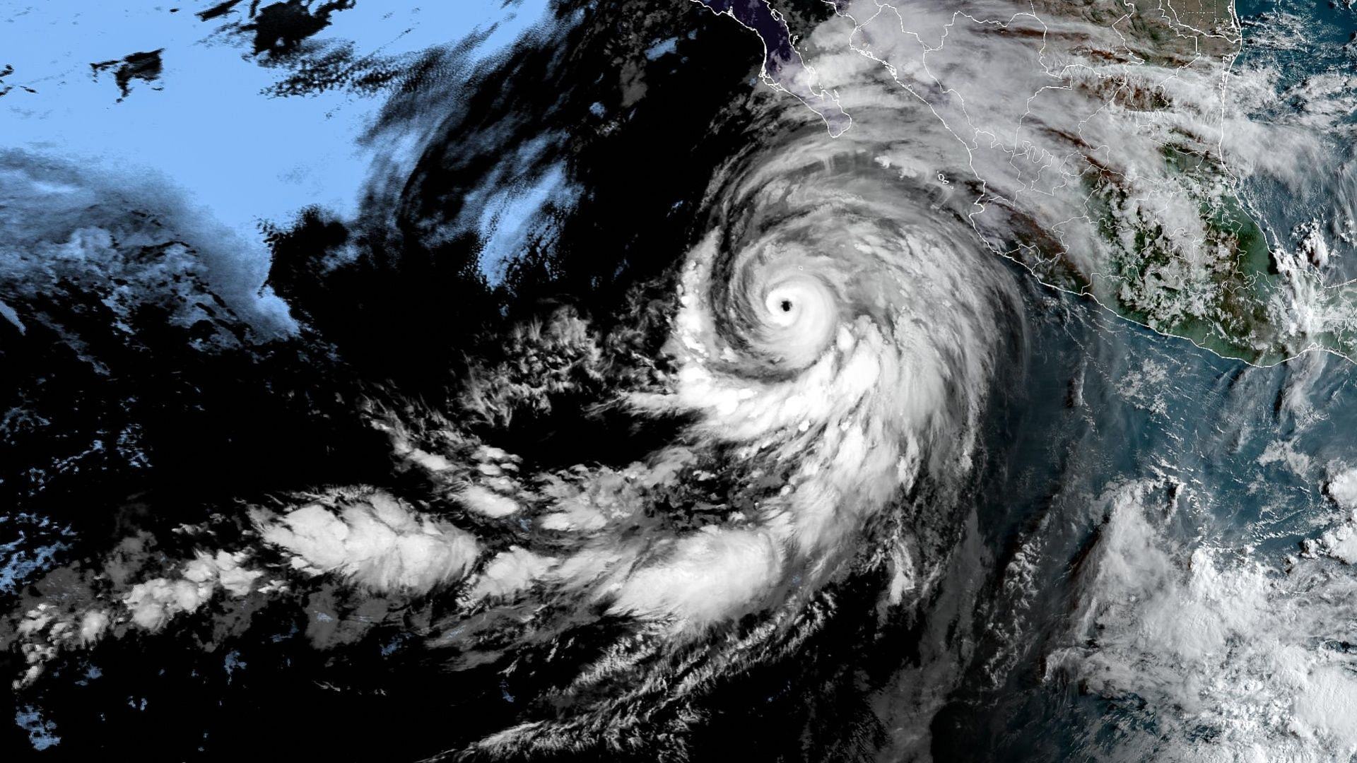 Viral footage of surfers during Hurricane Hilary has been debunked. (Image via NOAA)