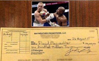 Floyd Mayweather Shows Off $100million Cheque He Earned After Beating Conor McGregor