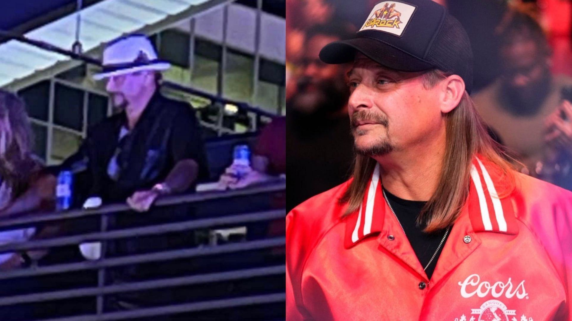 Kid Rock seen drinking a Bud Light beer after he made an effort to cancel the company. (Images via Twitter/@RyanEGraney &amp; Getty Images)