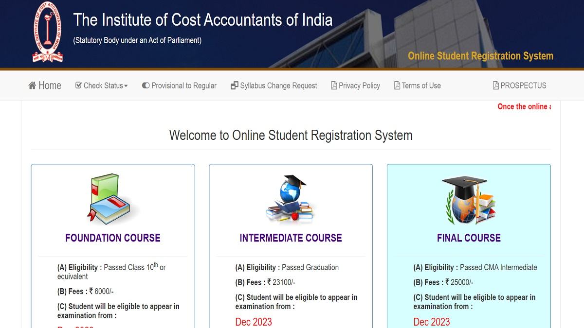 ICMAI CMA Registration Dates Extended