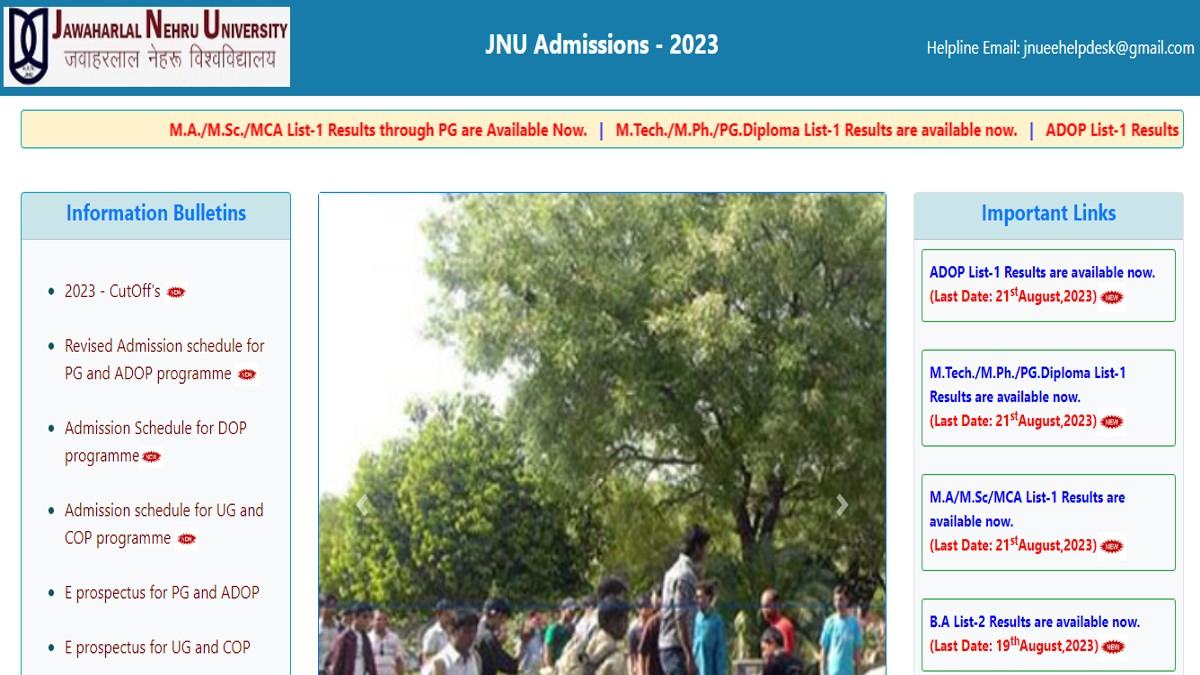 JNU PG Admission 2023