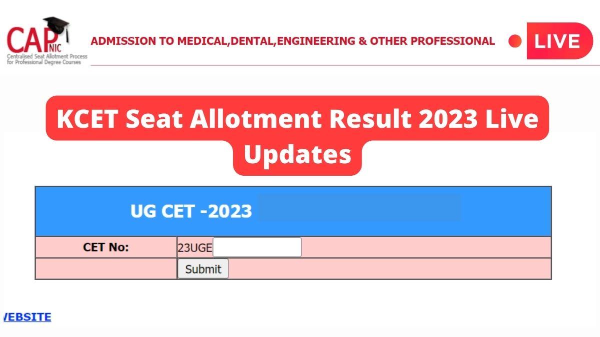 KEA KCET first round seat allotment result 2023