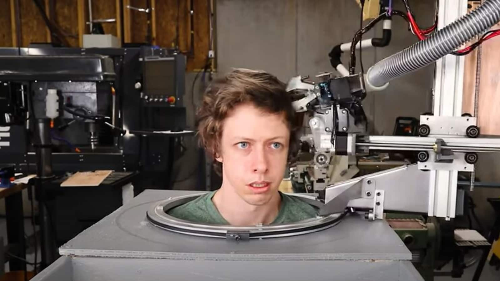 Man builds a robot to give himself haircuts. Watch how that turns out