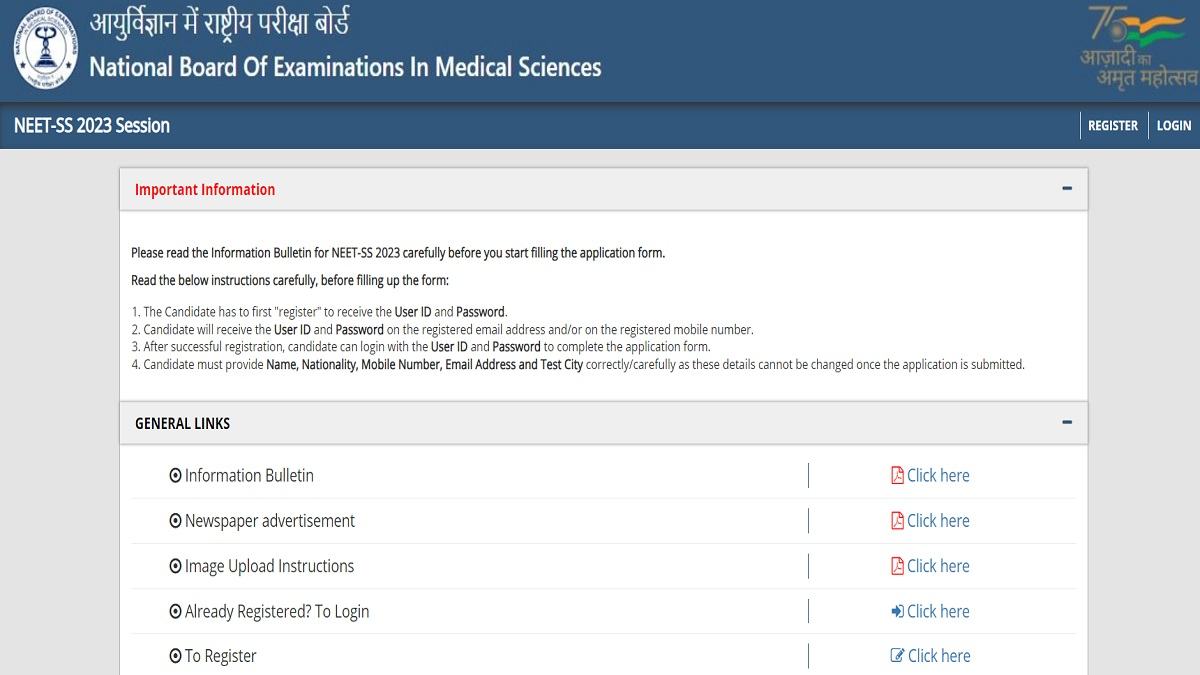 NEET SS 2023 application window closes today