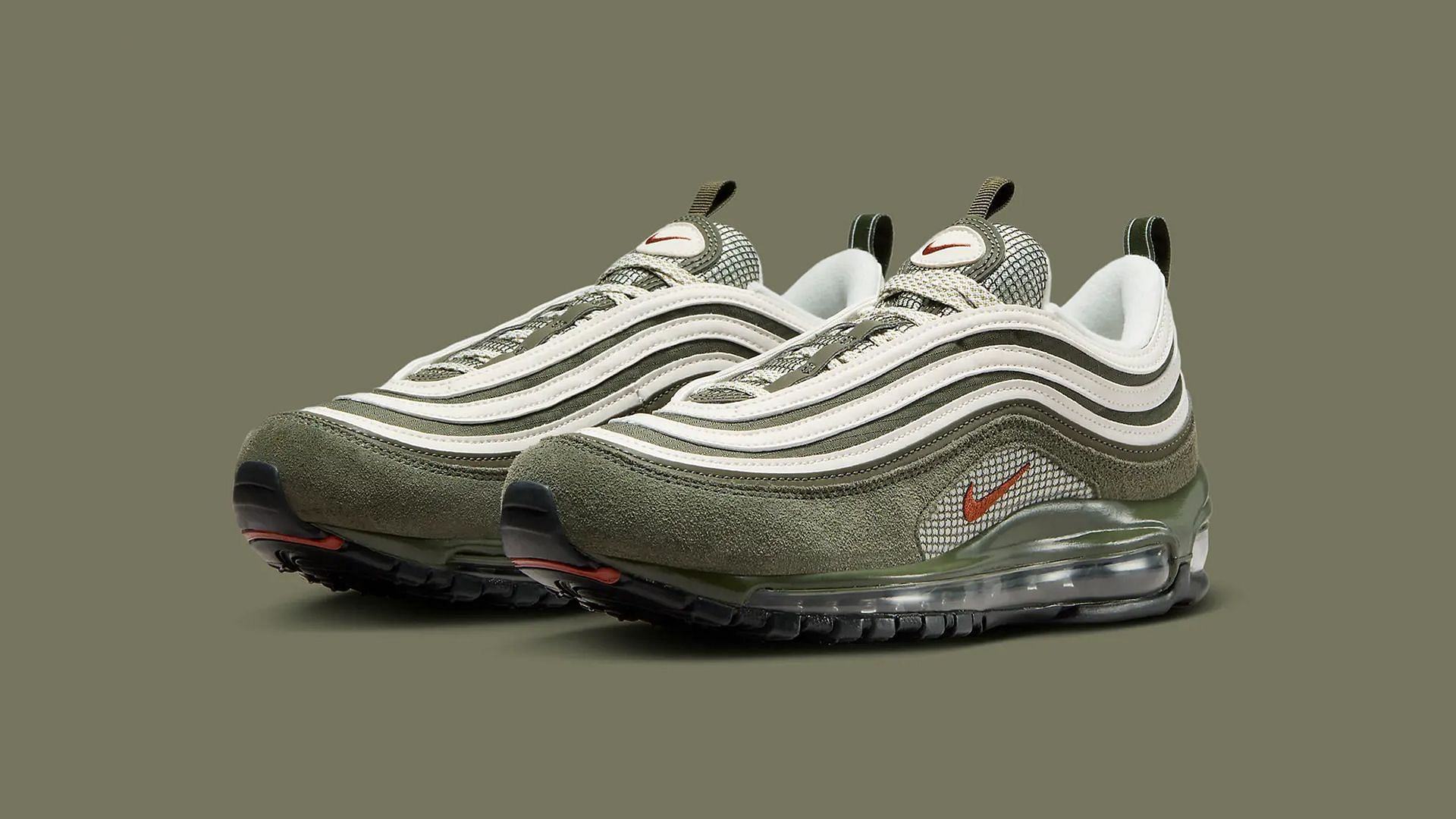 Nike Air Max 97 &quot;Dark Olive Sail&quot; sneakers (Image via Nike)