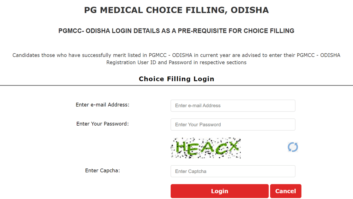 Odisha NEET PG counselling 2023 choice filling window