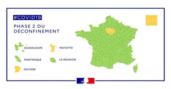 Orange or green : check out the new map, the phase 2 of the déconfinement