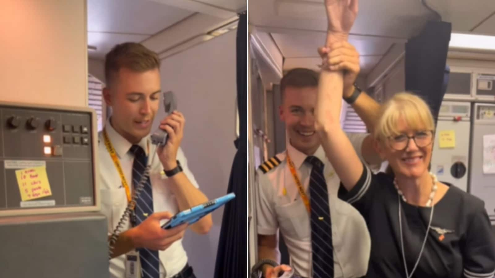 Pilot son’s heartwarming announcement for flight attendant mom