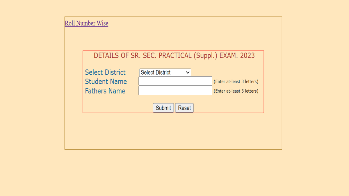 RBSE practical supplementary exam admit card 2023