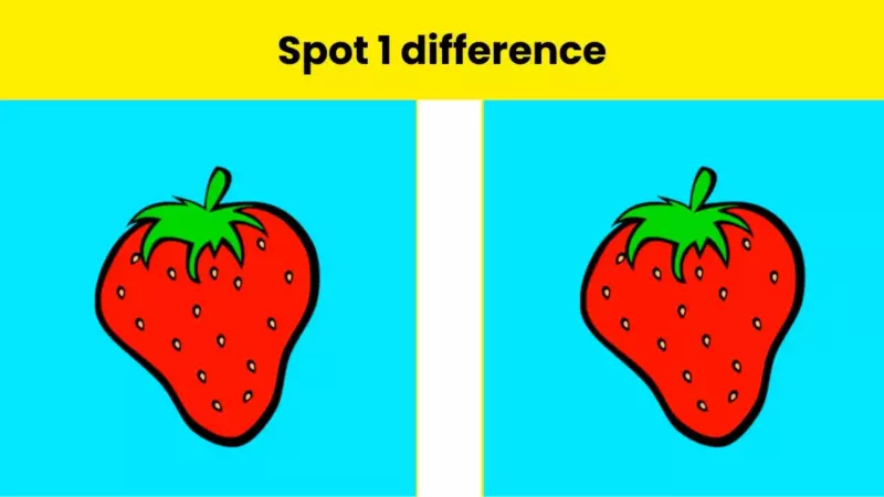 There is exactly one difference between the two strawberry pictures. Can you spot it in just 3 seconds?