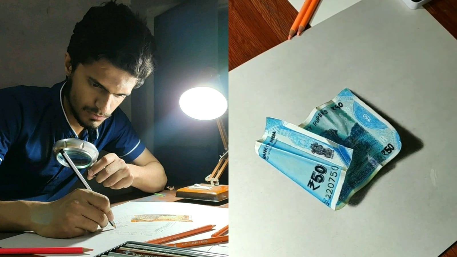 This artist’s hyperrealistic artwork of Indian banknotes stuns netizens