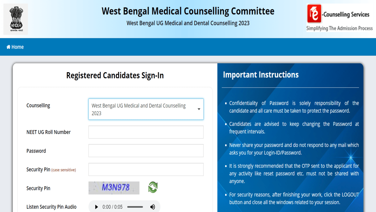 WB NEET UG Counselling 2023