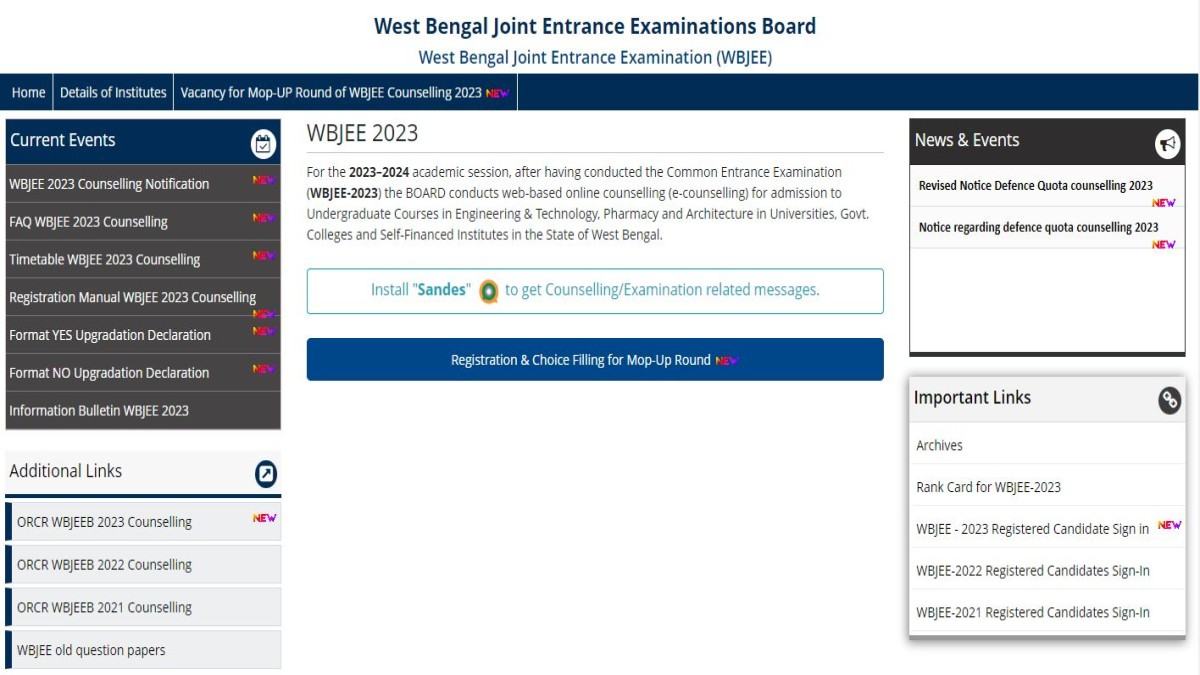 WBJEE Counselling 2023 Mock Seat Allotment List