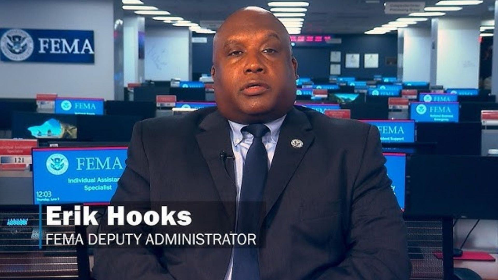 Erik Hooks is the Deputy Director of FEMA. (Image via X/Paul F. Grayson)