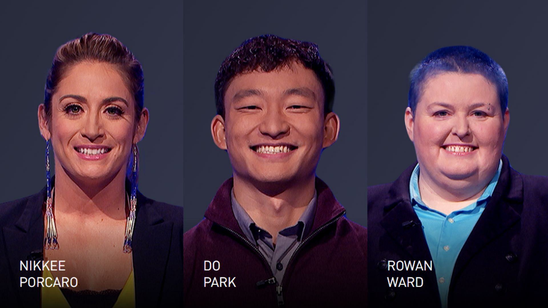 Three players from the August 9 episode (Image via Jeopardy)