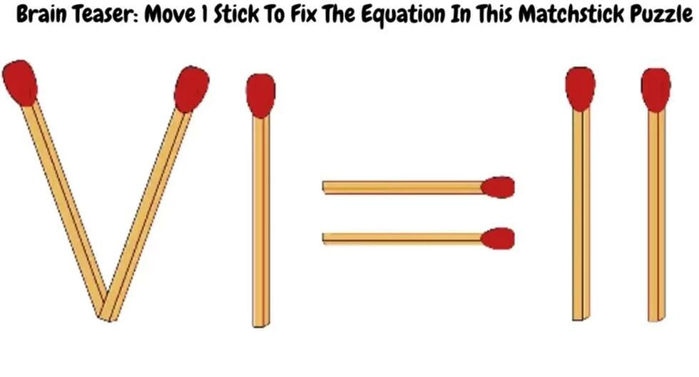 You only have to move 1 match to correct the equation of this visual puzzle