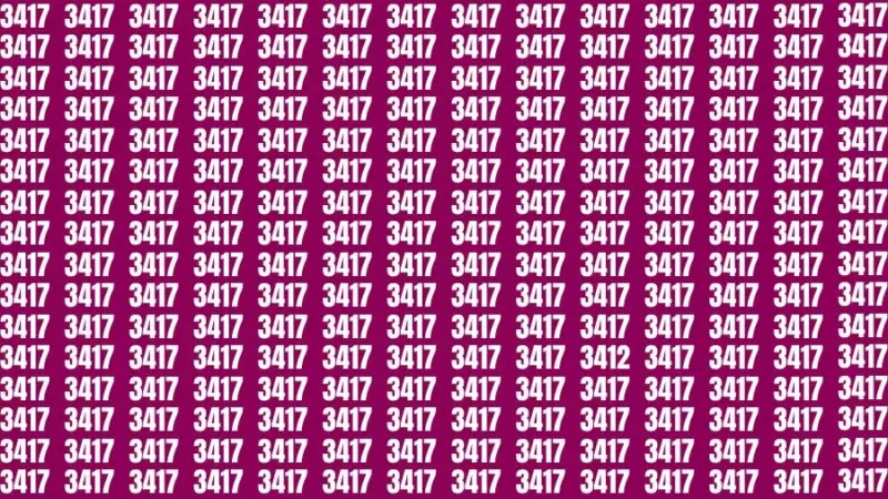 Optical illusion: If you have sharp eyes, find the number 3412 in 17 seconds