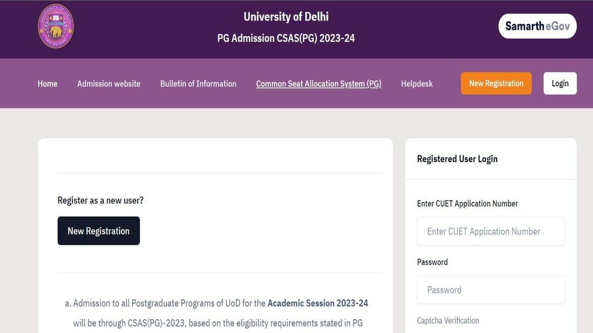 DU PG 2023 Mid-Entry registration ends today