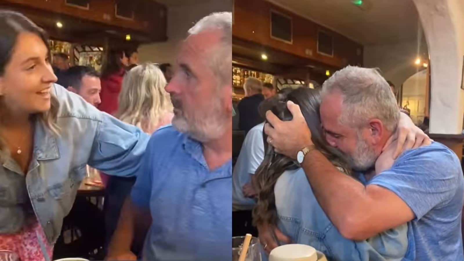 Daughter’s surprise visit on her dad’s 60th birthday melts hearts. Watch