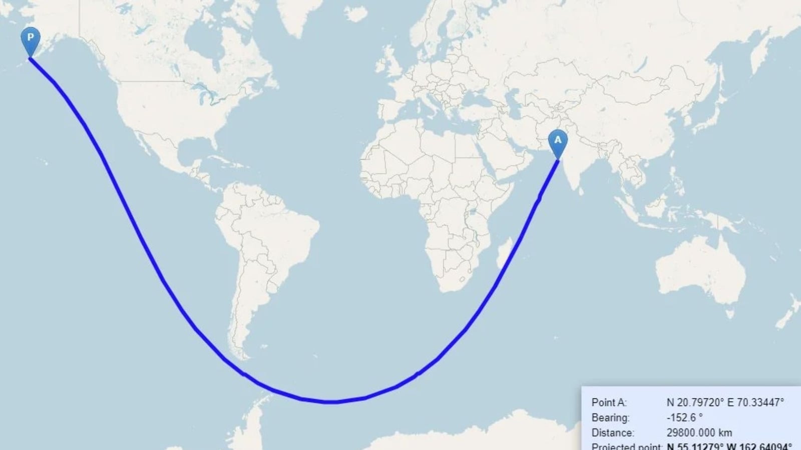 Map shows how to sail from India to US in ‘straight line,’ piques Elon Musk’s interest