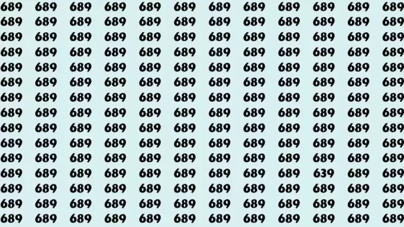 Optical illusion: If you have 50/50 vision, find the number 639 among 689 in 13 seconds