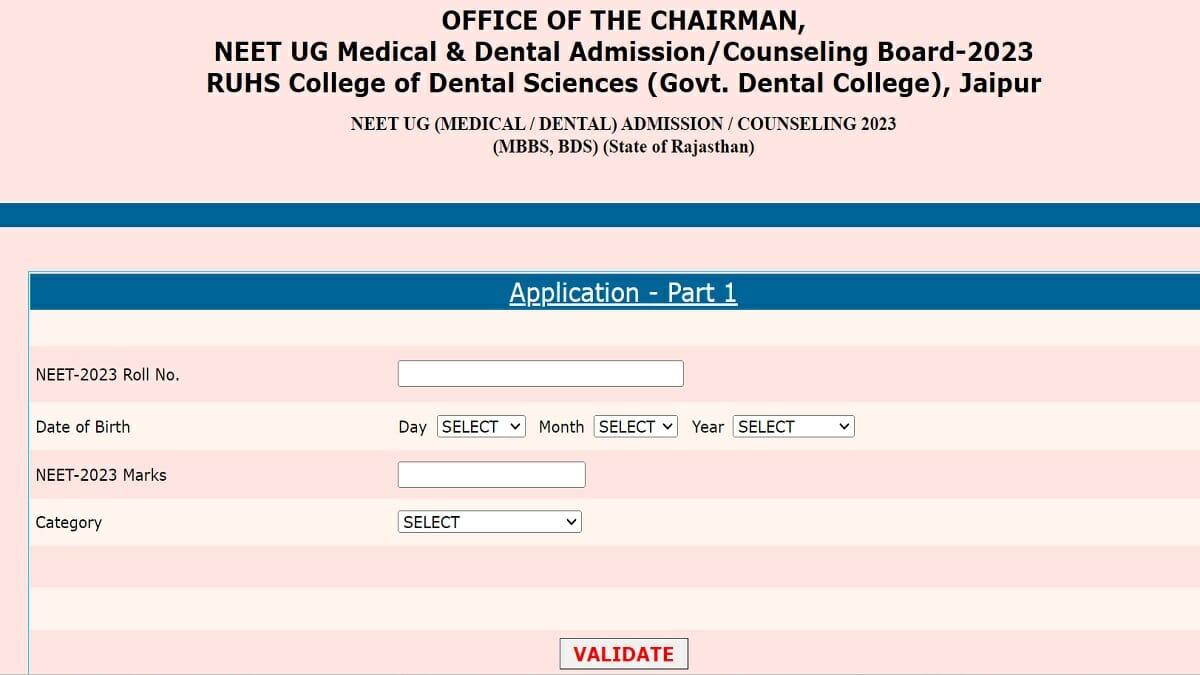 Rajasthan NEET UG Counselling Round 3