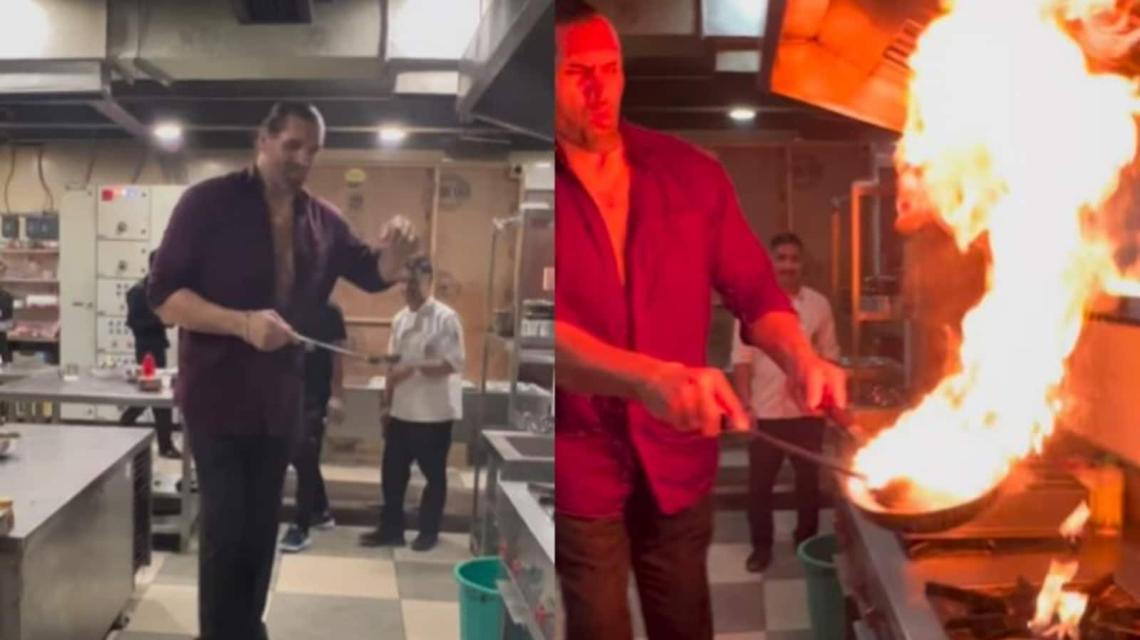 The Great Khali’s cooking attempt takes a dangerous turn