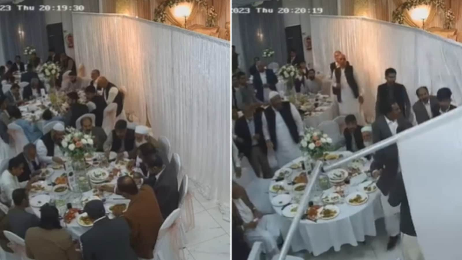 Wedding guests punch each other, throw chair in a brawl. Watch