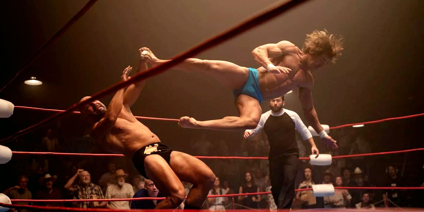 Zac Efron Lands High-Flying Kick In First A24 Wrestling Movie Image