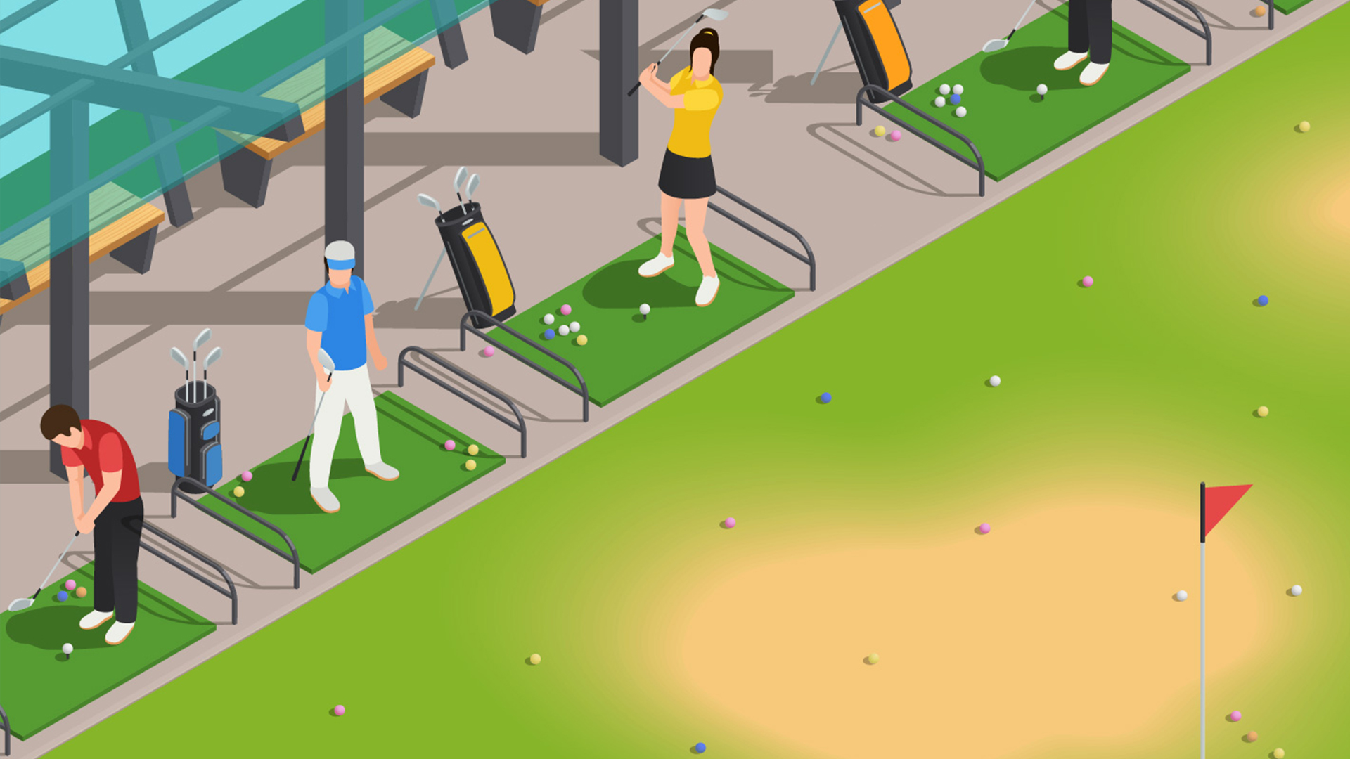 You have a high IQ if you can spot all three orange golf balls in the driving range in less than 10 seconds