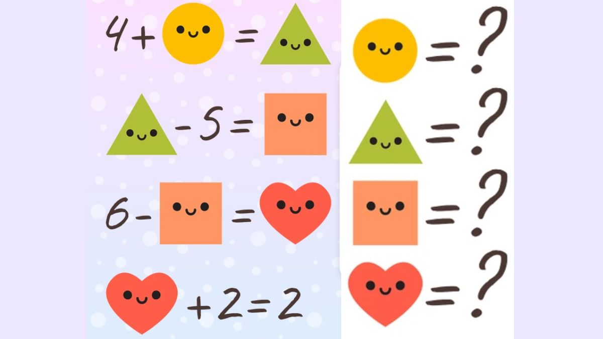 Can You Find the Value of Heart, Circle, Triangle and Square in 21 secs?