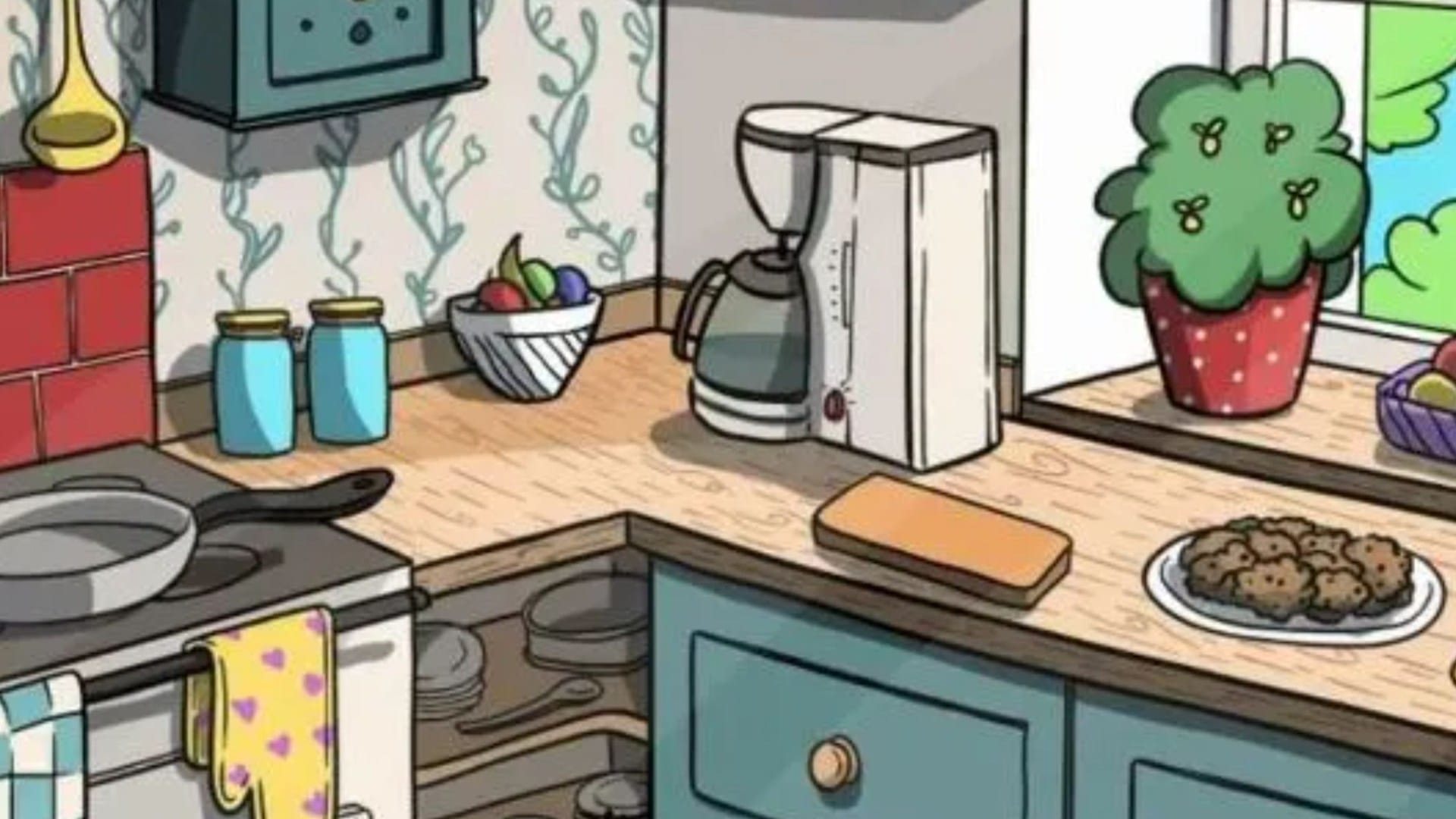 You have 20/20 vision if you can spot the sneaky mouse hiding in the kitchen in this optical illusion in 13 seconds