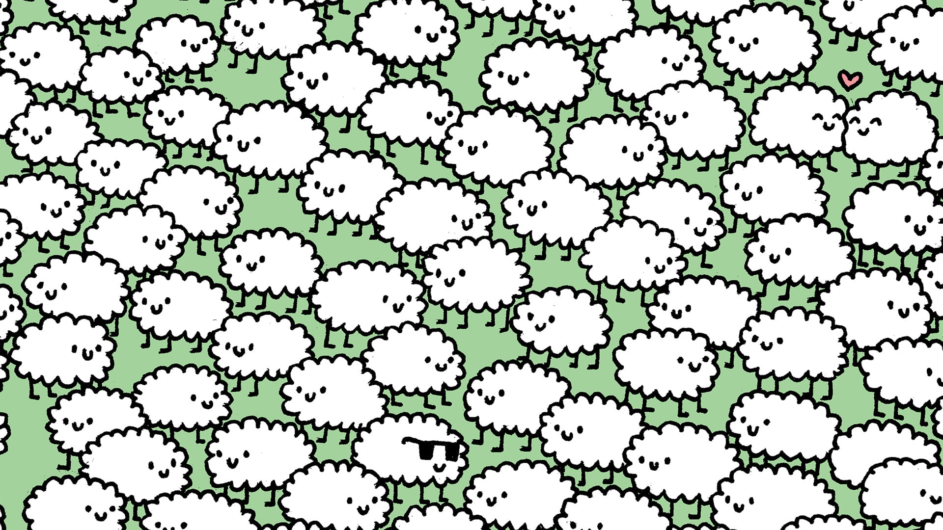 You have 20/20 vision if you can spot the three clouds disguising themselves among the sheep in 20 seconds