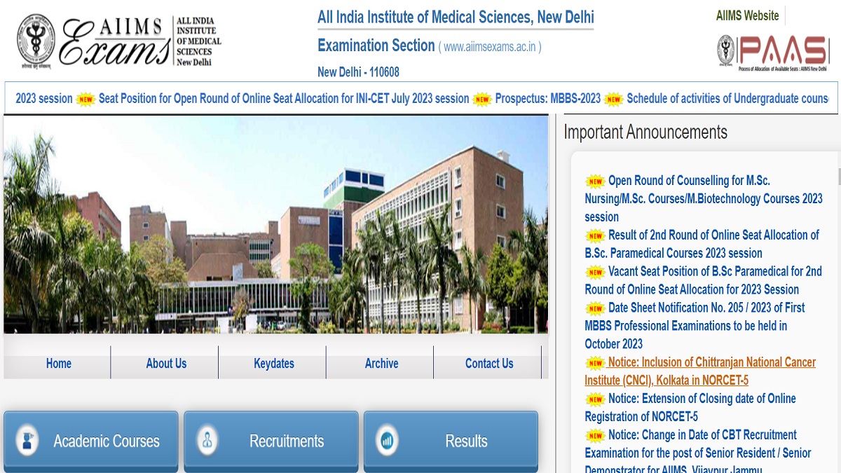 AIIMS BSc Paramedical Open Allotment Round Registration