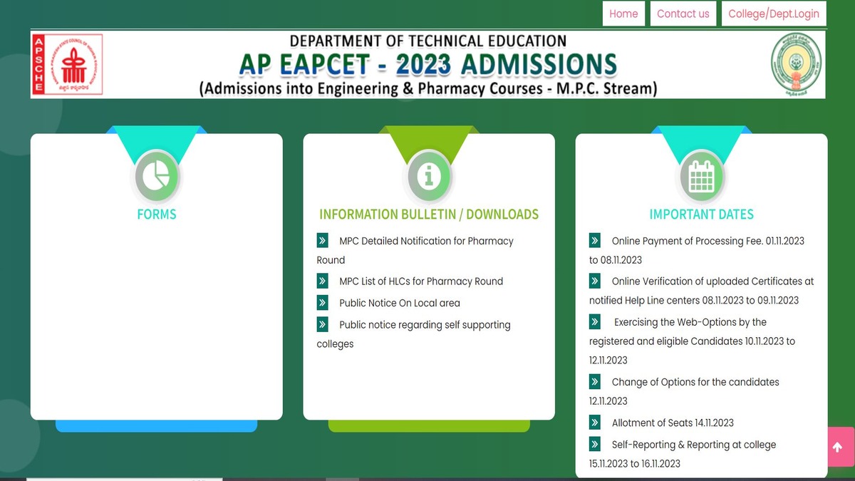 AP EAMCET 2023 MPC Counselling Dates Announced