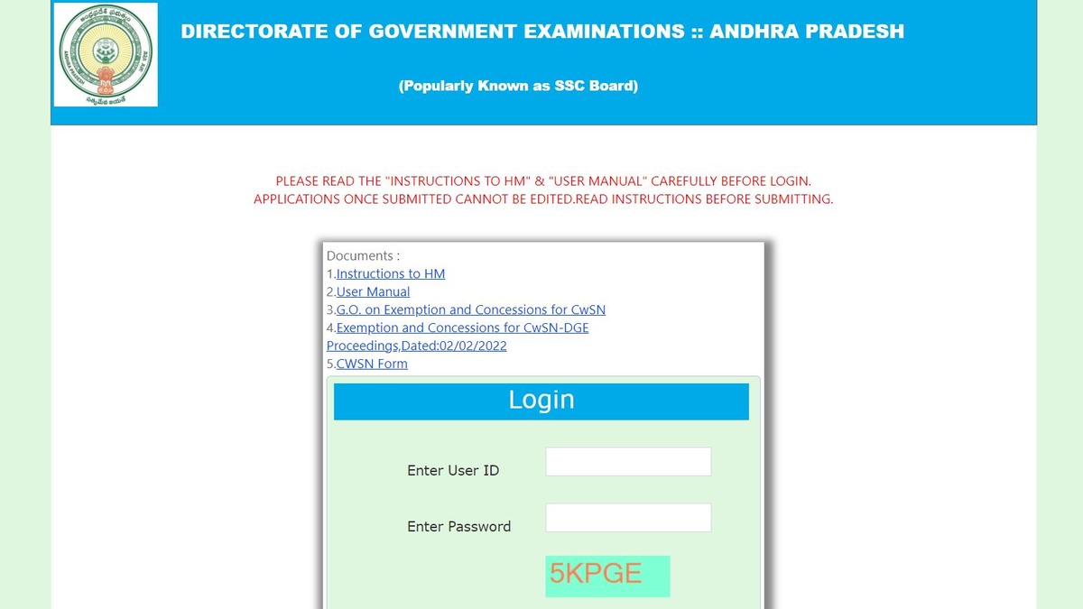 AP SSC 2024 Exam Registration