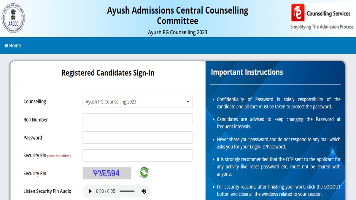 AYUSH NEET PG round 2 registration