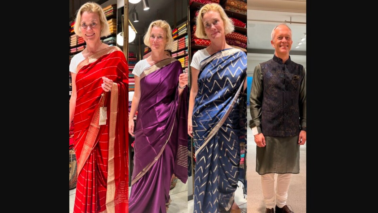 Ambassador to Norway May-Elin Stener faces ‘tough choice’ while buying saree for Diwali