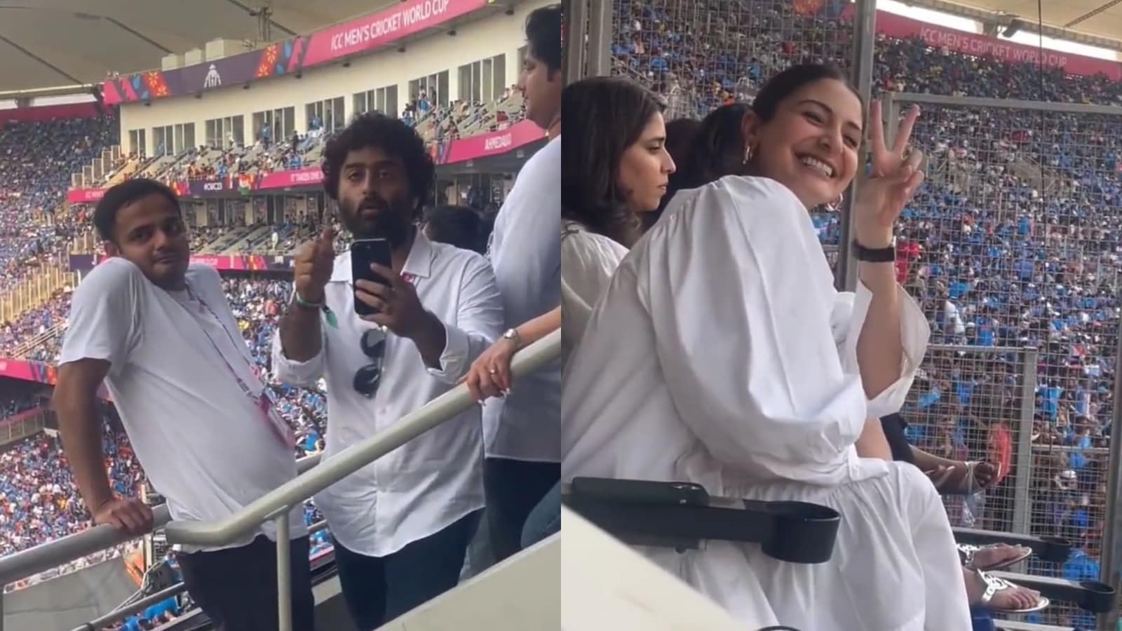 Arijit Singh turns photographer, snaps Anushka Sharma during Ind vs Pak World Cup match