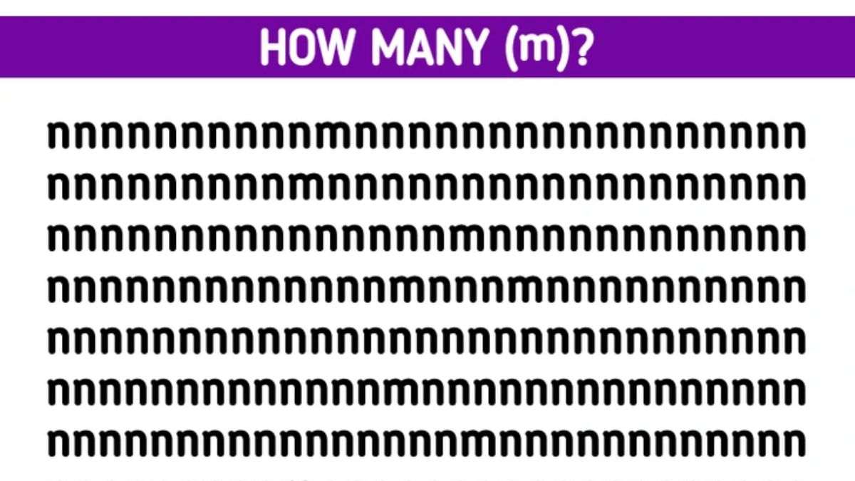 How Many Letters ‘m’ Can You Spot Among the Alphabet ‘n’ in Picture within 11 secs?