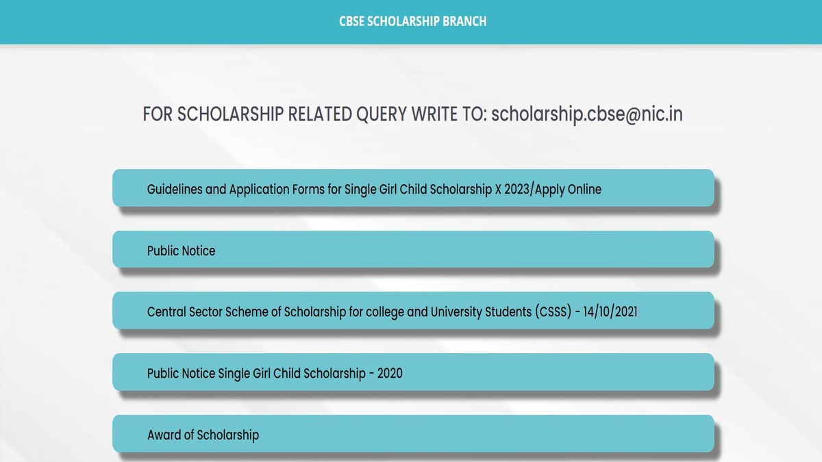 CBSE Single Girl Child Scholarship 2023