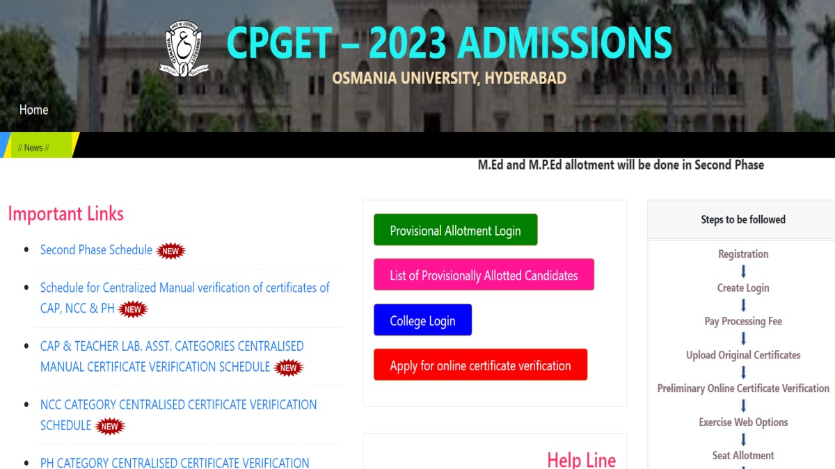 CPGET 2023 counselling phase 2 registrations close today