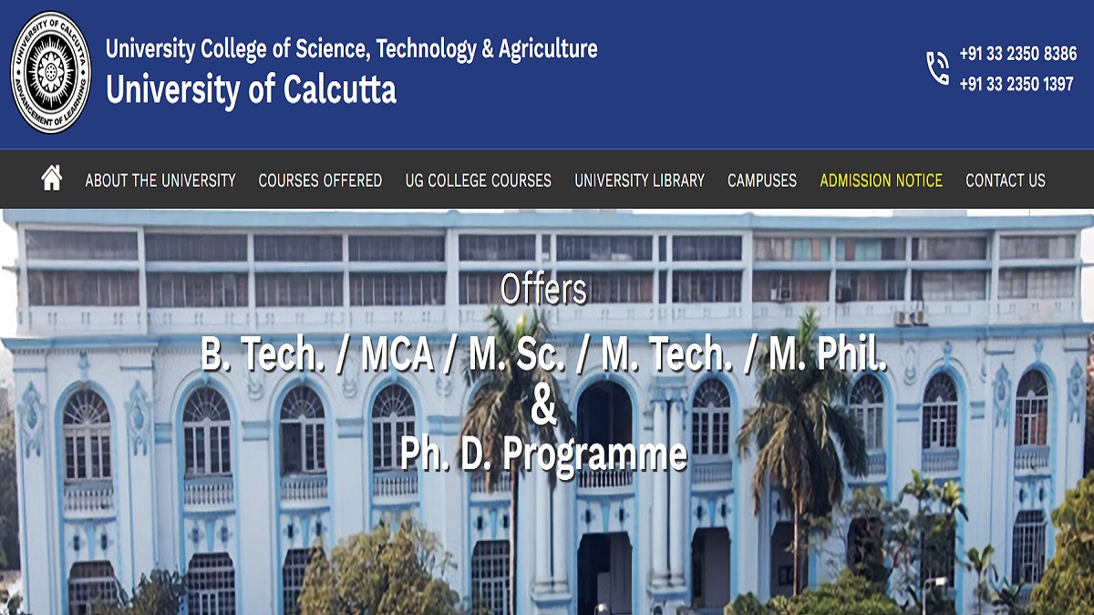 Calcutta University PG Admission selection list