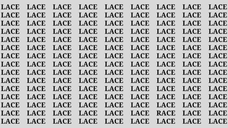 Can you find the lace word race in 15 seconds?