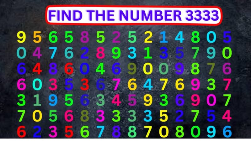 Can you find the number 3333 hidden among different numbers in 7 seconds?