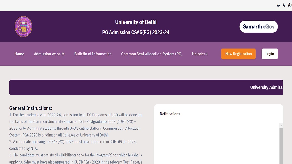 DU PG Admission Mop-Up Round Registrations Close Today